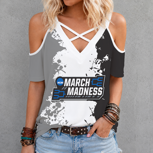[SLAM DUNK DEAL] NEW CUSTOMIZED NCAA MAM31 MAM MARCH MADNESS CRISS CROSS V-NECK TOP