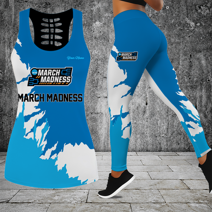 [SLAM DUNK DEAL] NEW CUSTOMIZED NCAA MAM31 MAM MARCH MADNESS STRAPPY HOLLOW TANK TOP & LEGGINGS SET