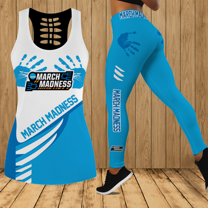 [SLAM DUNK DEAL] NEW CUSTOMIZED NCAA MAM31 MAM MARCH MADNESS STRAPPY HOLLOW TANK TOP & LEGGINGS SET