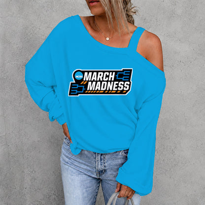 [SLAM DUNK DEAL] NEW CUSTOMIZED NCAA MAM31 MAM MARCH MADNESS WOMEN'S OFF-SHOULDER LONG SLEEVE SHIRT