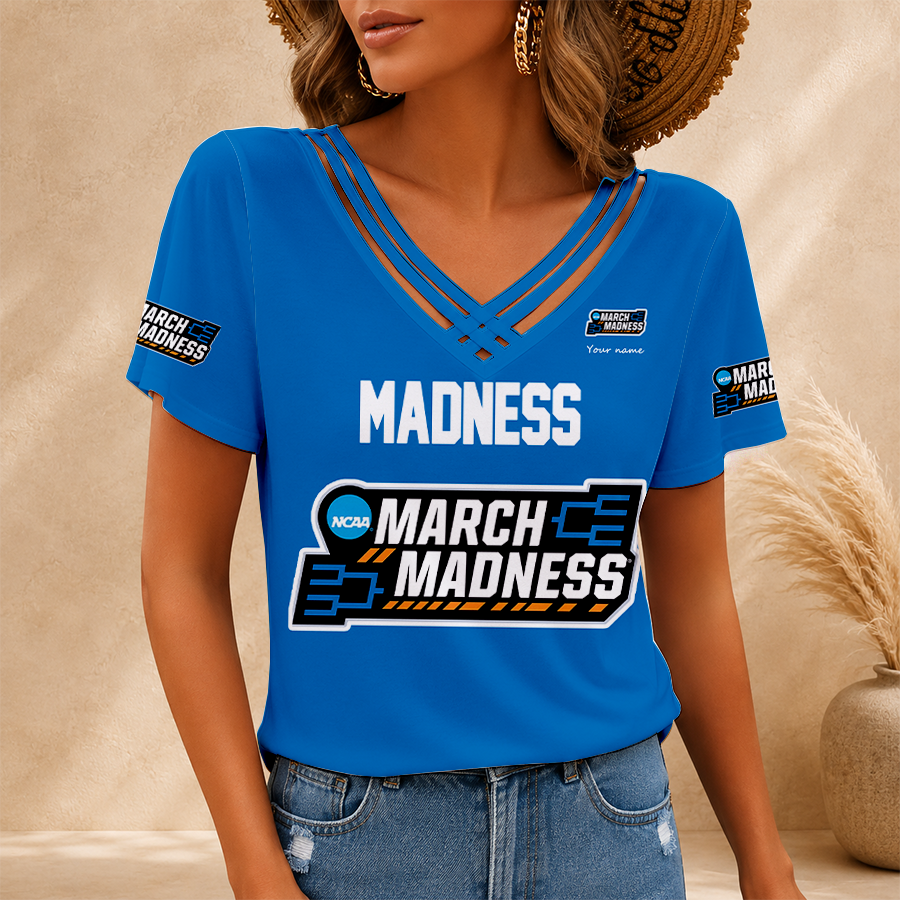 [SLAM DUNK DEAL] NEW CUSTOMIZED NCAA MAM31 MAM MARCH MADNESS V-NECK SHIRT
