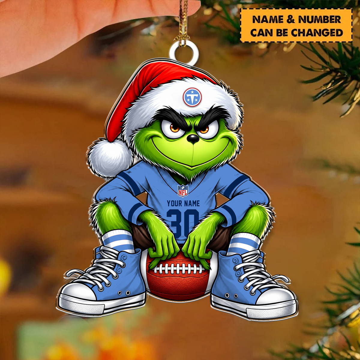 [TOUCHDOWN DEAL] NEW CUSTOMIZED NFL31 TST TENNESSEE TITANS CHRISTMAS ACRYLIC ORNAMENT