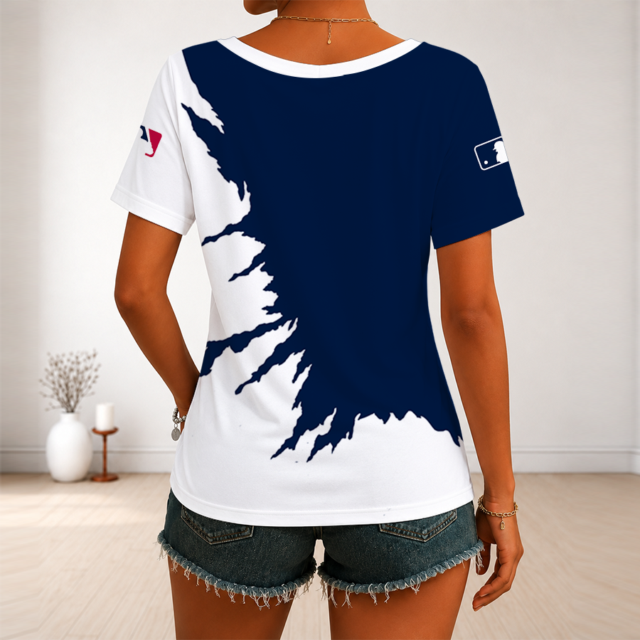 [HOMERUN DEAL] NEW CUSTOMIZED MLB31 MAJOR LEAGUE BASEBALL V-NECK FEMALE SHIRT