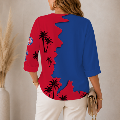 [HOT DEAL] NEW CUSTOMIZED NBA31 NATIONAL BASKETBALL ASSOCIATION WOMEN'S V-NECK LONG SLEEVE SHIRT