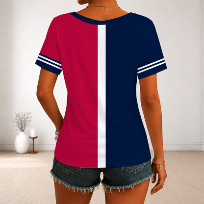 [HOMERUN DEAL] NEW CUSTOMIZED MLB31 MAJOR LEAGUE BASEBALL V-NECK FEMALE SHIRT