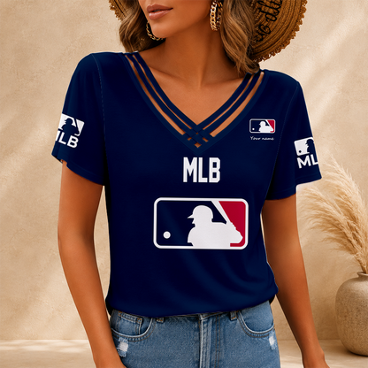 [HOMERUN DEAL] NEW CUSTOMIZED MLB31 MAJOR LEAGUE BASEBALL V-NECK SHIRT