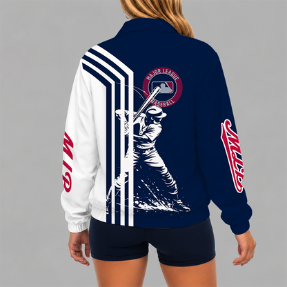 [HOMERUN DEAL] NEW CUSTOMIZED MLB31 MAJOR LEAGUE BASEBALL V-NECK ZIPPER SWEATSHIRT JACKET