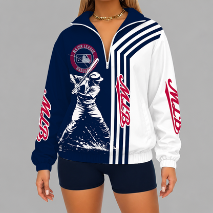 [HOMERUN DEAL] NEW CUSTOMIZED MLB31 MAJOR LEAGUE BASEBALL V-NECK ZIPPER SWEATSHIRT JACKET