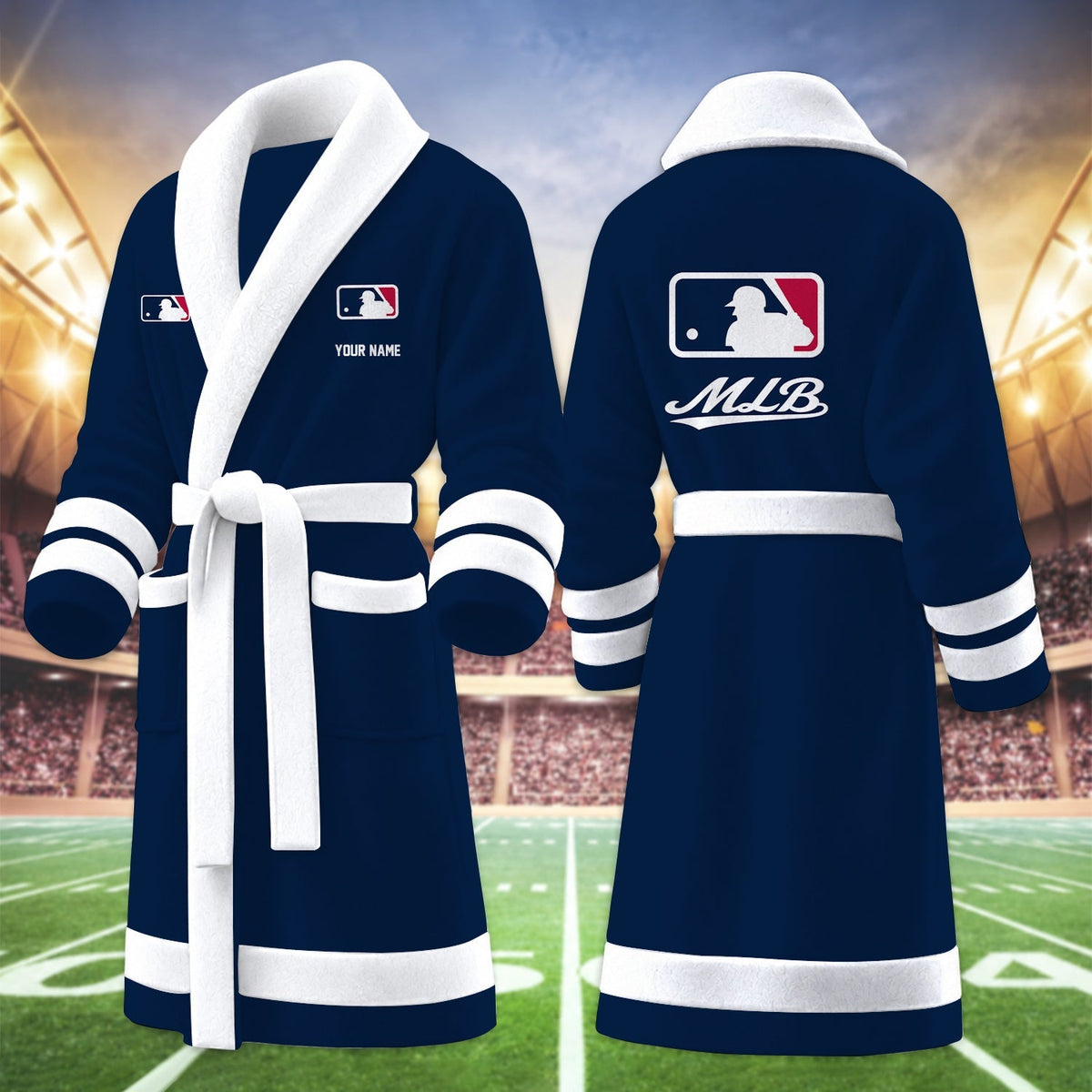 [HOMERUN DEAL] NEW CUSTOMIZED MLB31 MAJOR LEAGUE BASEBALL MULTICOLOR FLEECE BATHROBE