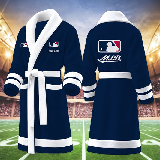 [HOMERUN DEAL] NEW CUSTOMIZED MLB31 MAJOR LEAGUE BASEBALL MULTICOLOR FLEECE BATHROBE