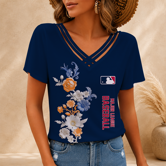 [HOMERUN DEAL] NEW CUSTOMIZED MLB31 MAJOR LEAGUE BASEBALL V-NECK SHIRT