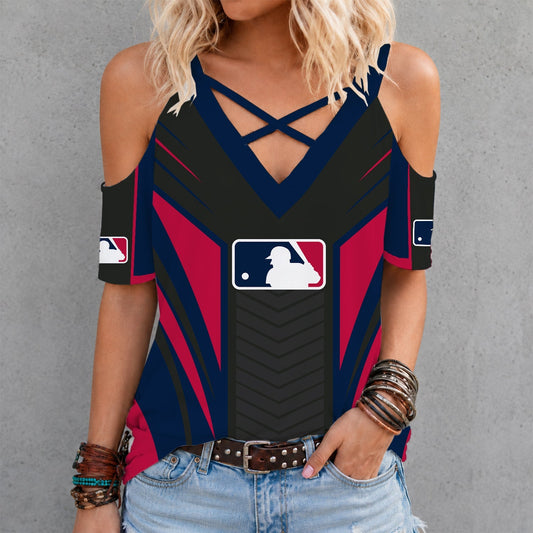 [HOMERUN DEAL] NEW CUSTOMIZED MLB31 MAJOR LEAGUE BASEBALL CRISS CROSS V-NECK TOP