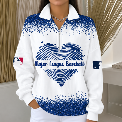 [HOMERUN DEAL] NEW CUSTOMIZED MLB31 MAJOR LEAGUE BASEBALL QUARTER ZIP RIBBED SWEATER