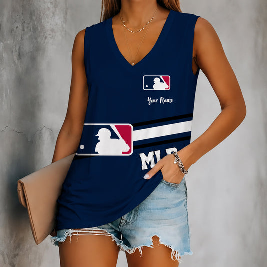 [HOMERUN DEAL] NEW CUSTOMIZED MLB31 MAJOR LEAGUE BASEBALL WOMEN'S V-NECK TANK TOP