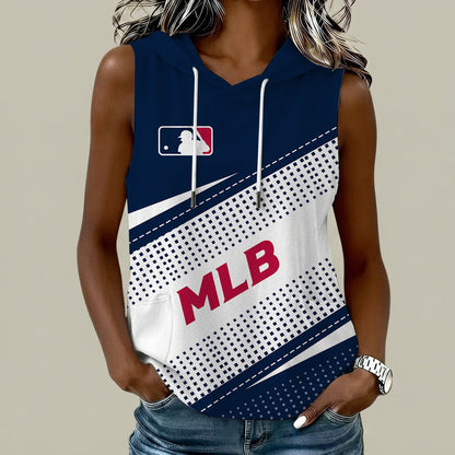 [HOMERUN DEAL] NEW CUSTOMIZED MLB31 MAJOR LEAGUE BASEBALL WOMEN'S SLEEVELESS HOODED POCKET TANK TOP