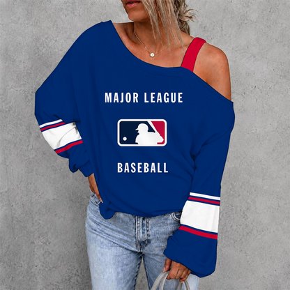 [HOMERUN DEAL] NEW CUSTOMIZED MLB31 MAJOR LEAGUE BASEBALL WOMEN'S OFF-SHOULDER LONG SLEEVE SHIRT
