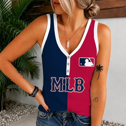 [HOMERUN DEAL] NEW CUSTOMIZED MLB31 MLB MAJOR LEAGUE BASEBALL WOMEN'S V-NECK TANK TOP