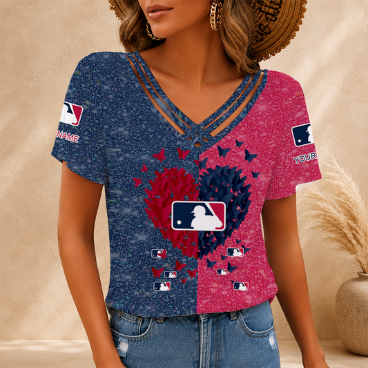 [HOMERUN DEAL] NEW CUSTOMIZED MLB31 MAJOR LEAGUE BASEBALL V-NECK SHIRT