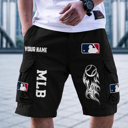 [HOMERUN DEAL] NEW CUSTOMIZED MLB31 MAJOR LEAGUE BASEBALL MEN'S CARGO SHORTS