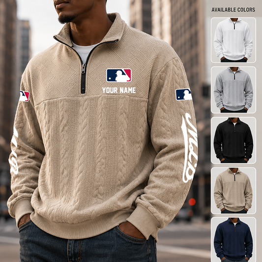 [HOMERUN DEAL] NEW CUSTOMIZED MLB31 MAJOR LEAGUE BASEBALL MULTICOLOR QUARTER-ZIP SWEATSHIRT