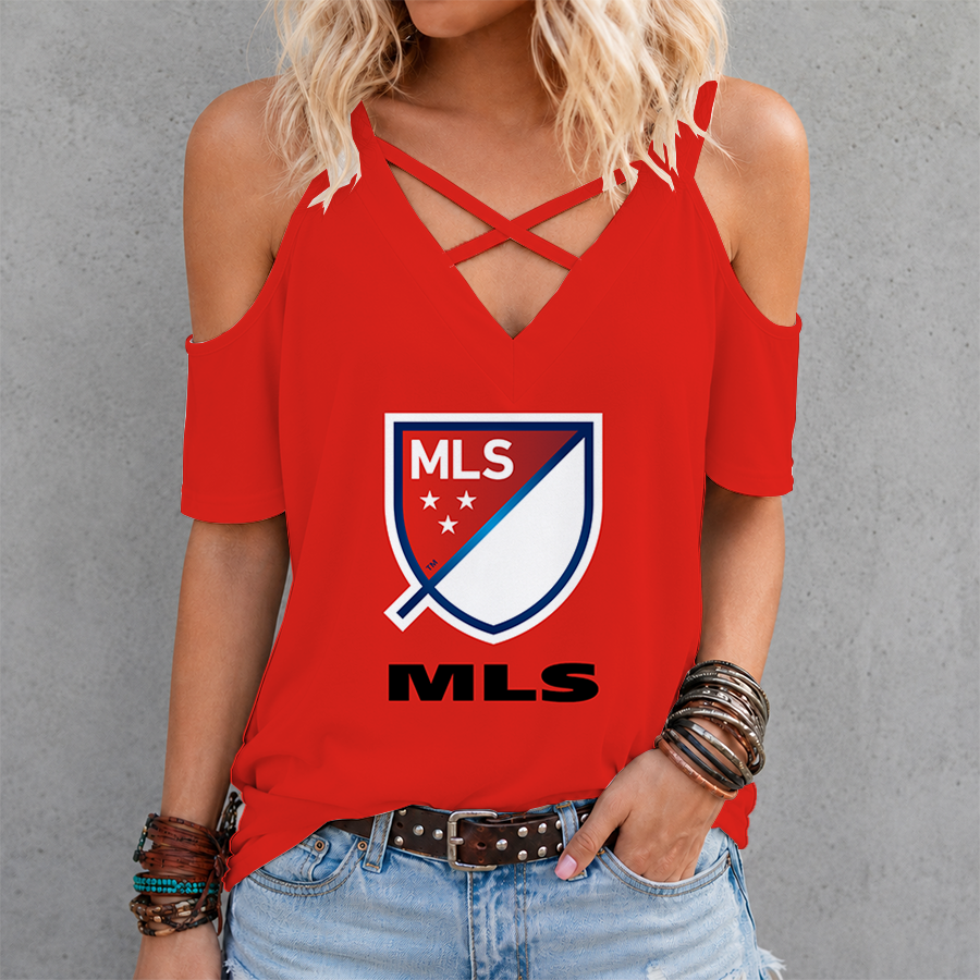 [GOAL DEAL] NEW CUSTOMIZED MLS31 MLS MAJOR LEAGUE SOCCER CRISS CROSS V-NECK TOP