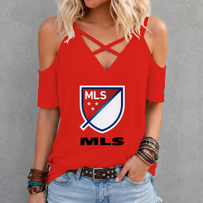 [GOAL DEAL] NEW CUSTOMIZED MLS31 MLS MAJOR LEAGUE SOCCER CRISS CROSS V-NECK TOP