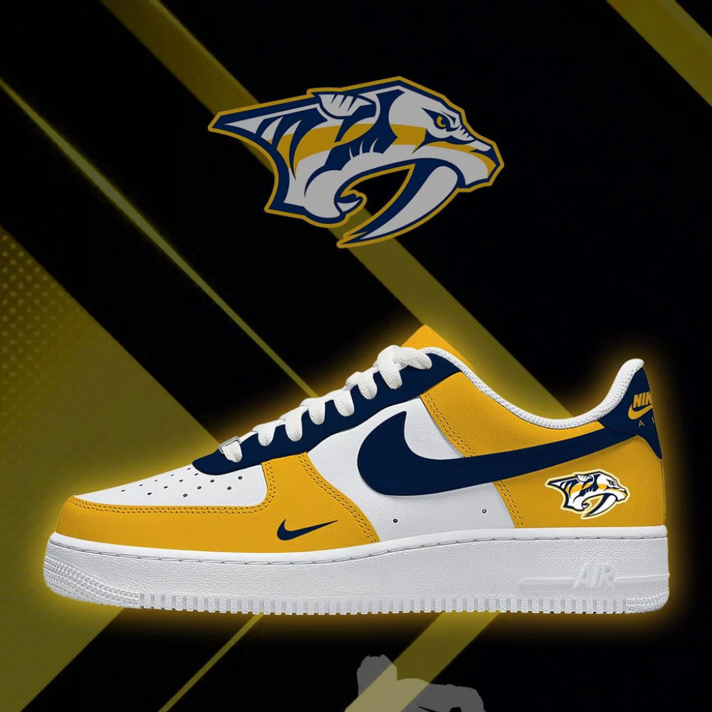 [PUCK DROP DEAL] NEW CUSTOMIZED NHL31 NVP NASHVILLE PREDATORS AF1 SHOES