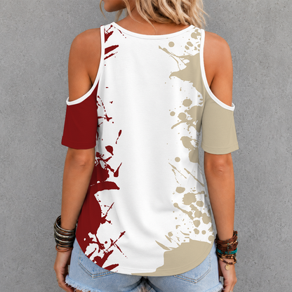 [TOUCHDOWN DEAL]NEW CUSTOMIZED NCAA FBS31 OUS OKLAHOMA SOONERS CRISS CROSS V-NECK TOP