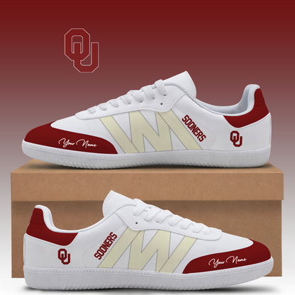 [TOUCHDOWN DEAL] NEW CUSTOMIZED NCAA FBS31 OUS OKLAHOMA SOONERS CLASSIC SNEAKERS