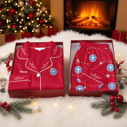 [TOUCHDOWN DEAL] NEW CUSTOMIZED NFL31 TST TENNESSEE TITANS LONG-SLEEVE PAJAMA SET