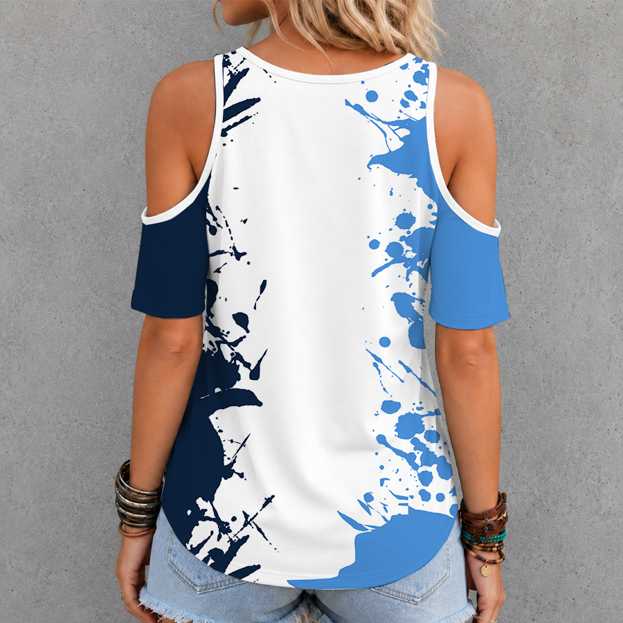 [TOUCHDOWN DEAL] NEW CUSTOMIZED NFL31 TST TENNESSEE TITANS CRISS CROSS V-NECK TOP