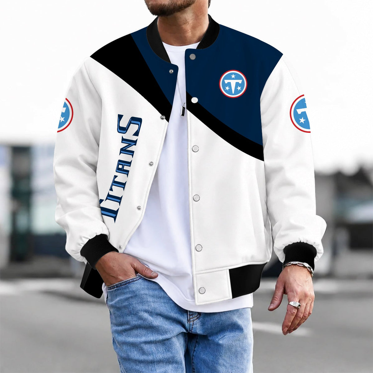[TOUCHDOWN DEAL] NEW CUSTOMIZED NFL31 TST TENNESSEE TITANS SATIN VARSITY & BASEBALL JACKET