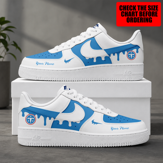 [TOUCHDOWN DEAL] NEW CUSTOMIZED NFL31 TST TENNESSEE TITANS AF1 SHOES