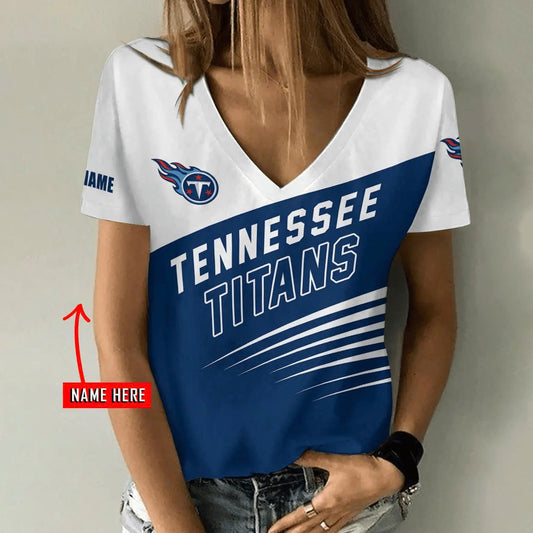 [TOUCHDOWN DEAL] NEW CUSTOMIZED NFL31 TST TENNESSEE TITANS V-NECK FEMALE SHIRT