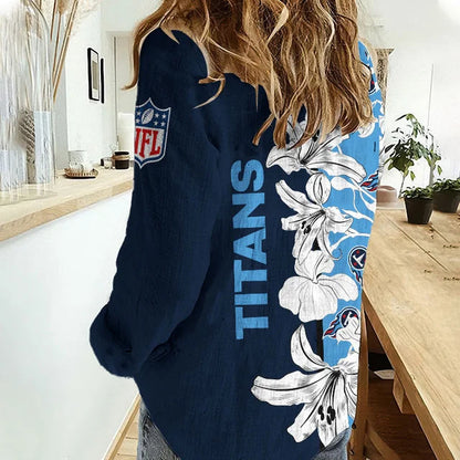 [TOUCHDOWN DEAL] NEW CUSTOMIZED NFL31 TST TENNESSEE TITANS WOMEN CASUAL SHIRT FOR FAN