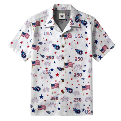 [TOUCHDOWN DEAL] NEW CUSTOMIZED NFL31 TST TENNESSEE TITANS PATRIOTIC 250 USA HAWAIIAN SHIRT