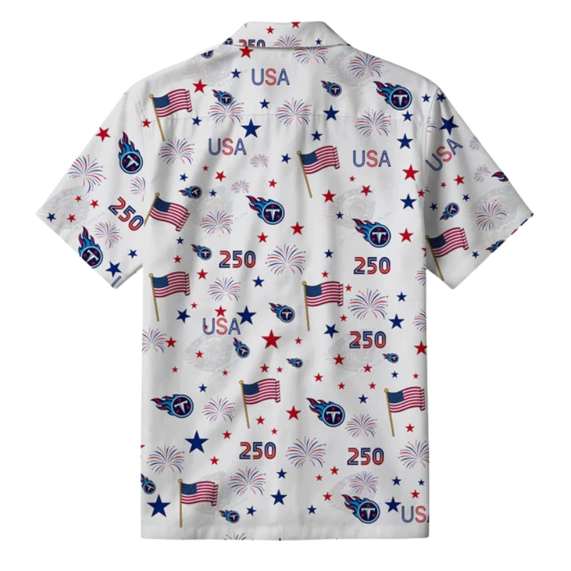 [TOUCHDOWN DEAL] NEW CUSTOMIZED NFL31 TST TENNESSEE TITANS PATRIOTIC 250 USA HAWAIIAN SHIRT