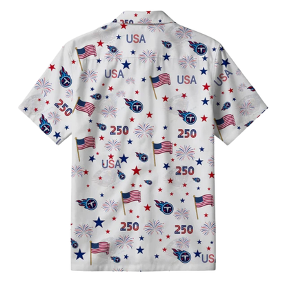 [TOUCHDOWN DEAL] NEW CUSTOMIZED NFL31 TST TENNESSEE TITANS PATRIOTIC 250 USA HAWAIIAN SHIRT