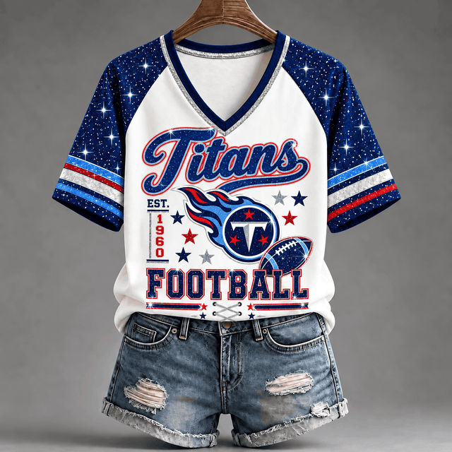[TOUCHDOWN DEAL] NEW CUSTOMIZED NFL31 TST THE TITANS BUC-EE'S V-NECK FEMALE SHIRT