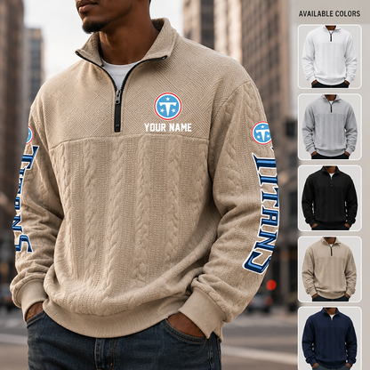 [TOUCHDOWN DEAL] NEW CUSTOMIZED NFL31 TST TENNESSEE TITANS MULTICOLOR QUARTER-ZIP SWEATSHIRT