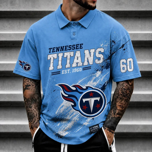 [TOUCHDOWN DEAL] NEW CUSTOMIZED NFL31 TST TENNESSEE TITANS POLO SHIRT