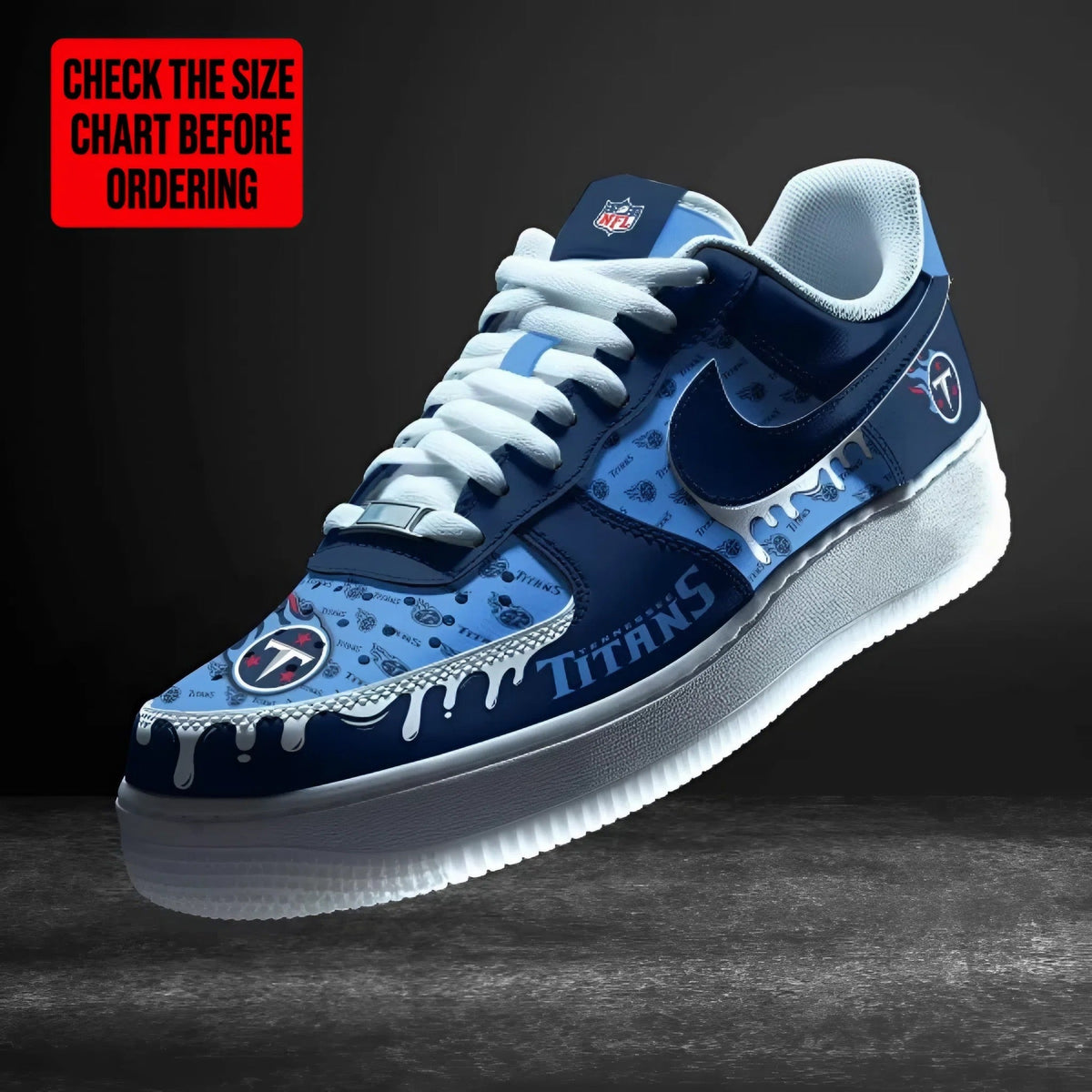 [TOUCHDOWN DEAL] NEW CUSTOMIZED NFL31 TST TENNESSEE TITANS AF1 SHOES