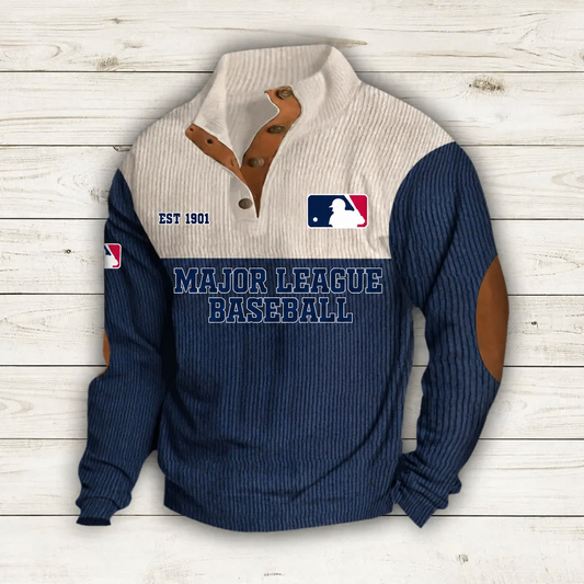 [HOMERUN DEAL] NEW CUSTOMIZED MLB31 MAJOR LEAGUE BASEBALL BUTTON SWEATSHIRTS STAND COLLAR