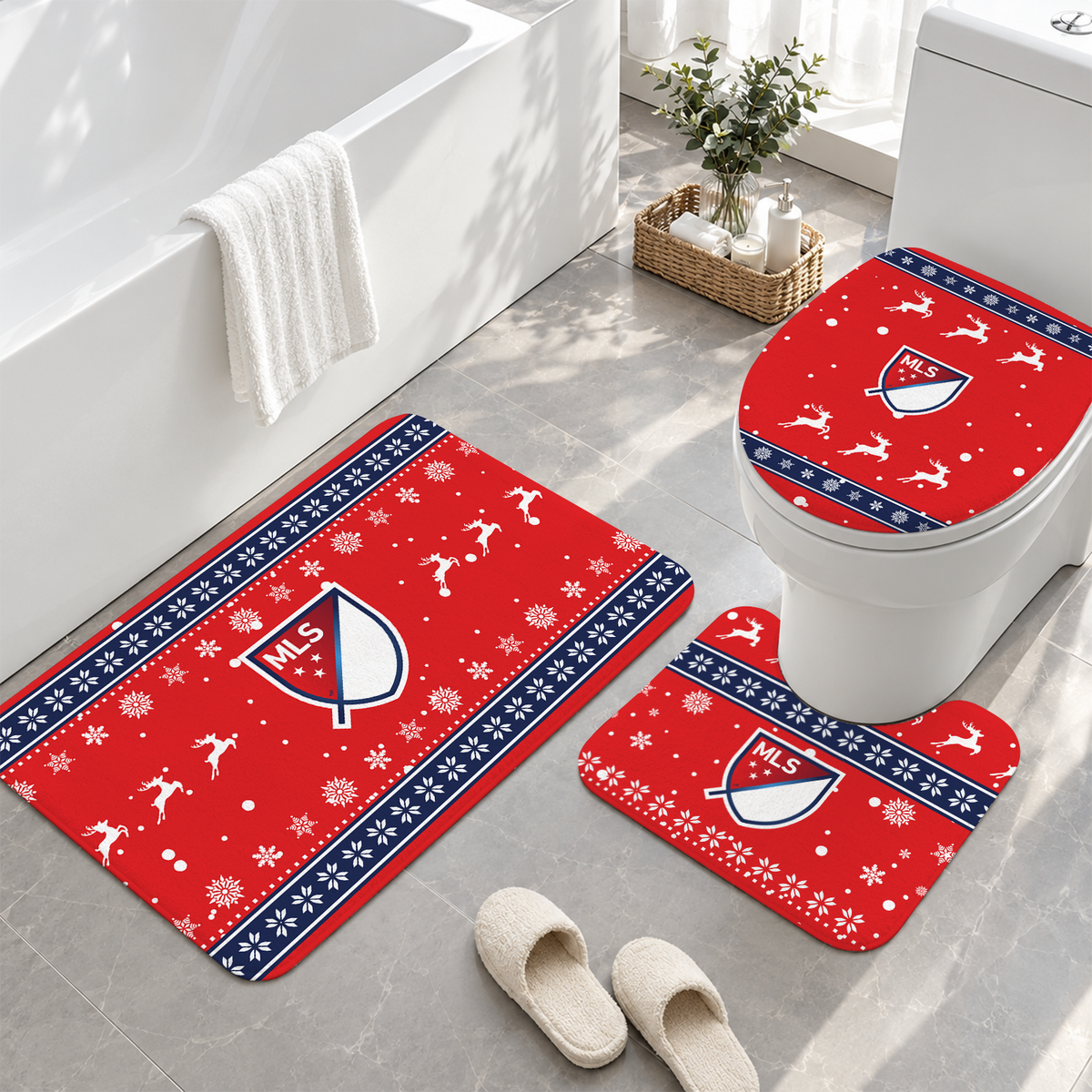 [GOAL DEAL] NEW CUSTOMIZED MLS31 MLS MAJOR LEAGUE SOCCER 3-PIECE BATHROOM RUG SET