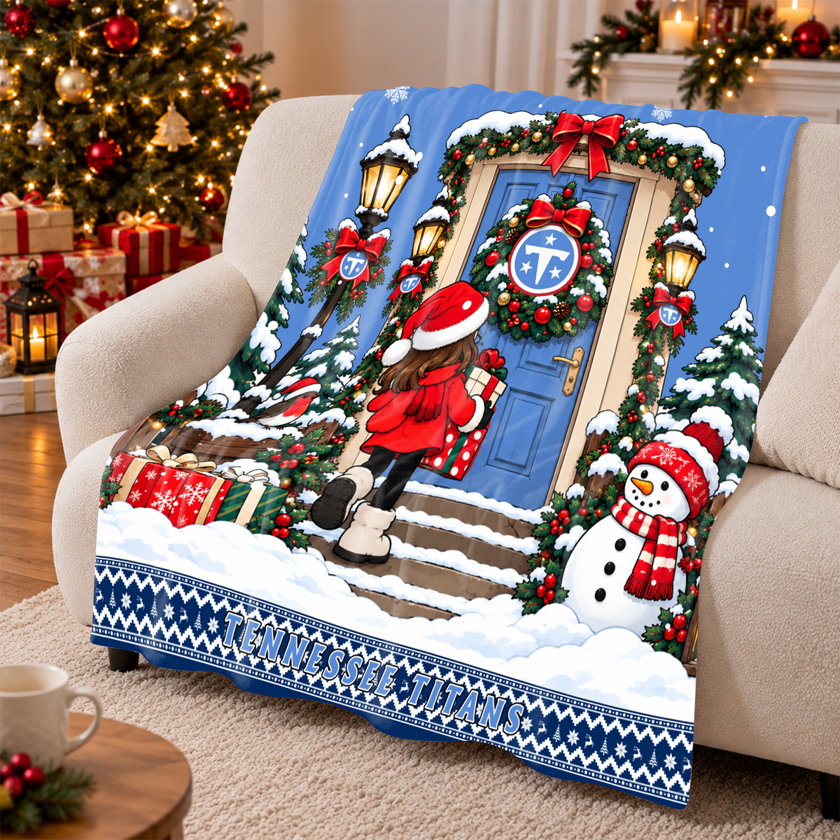 [TOUCHDOWN DEAL] NEW CUSTOMIZED NFL31 TST THE TITANS FLEECE BLANKET