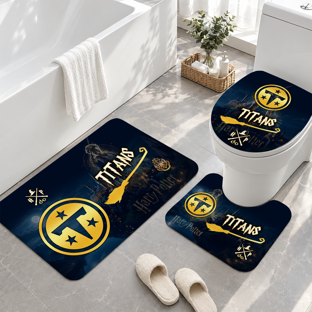 [TOUCHDOWN DEAL] NEW CUSTOMIZED NFL31 TST TENNESSEE TITANS 3-PIECE BATHROOM RUG SET