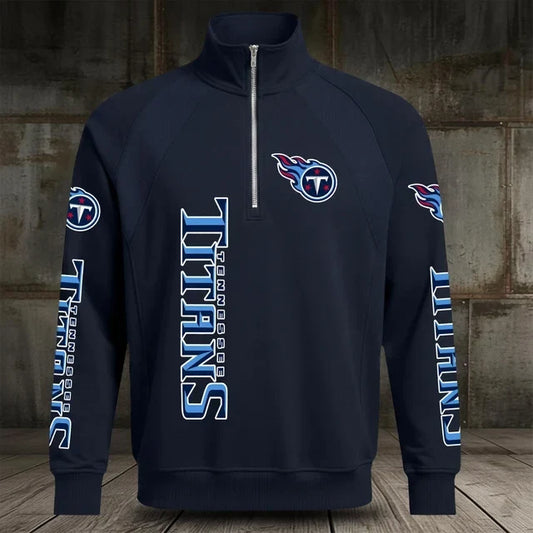 [TOUCHDOWN DEAL] NEW CUSTOMIZED NFL31 TST TENNESSEE TITANS MEN'S MULTICOLOR QUARTER-ZIP PULLOVER