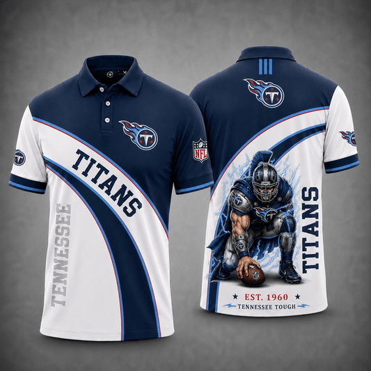 [TOUCHDOWN DEAL] NEW CUSTOMIZED NFL31 TST TENNESSEE TITANS POLO SHIRT