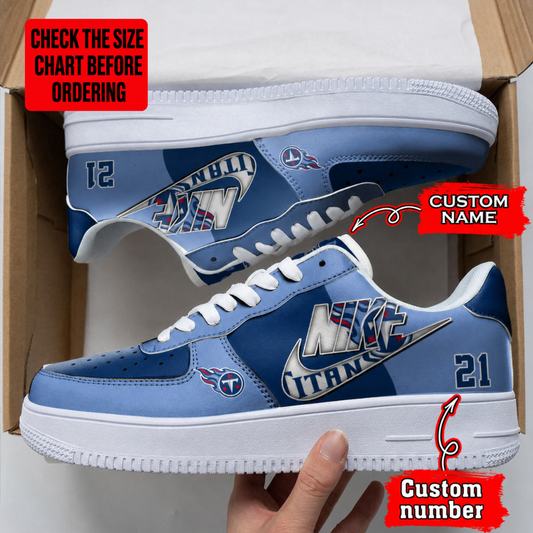 [TOUCHDOWN DEAL] NEW CUSTOMIZED NFL31 TST TENNESSEE TITANS AF1 SHOES