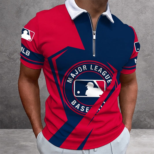 [HOMERUN DEAL] NEW CUSTOMIZED MLB31 MAJOR LEAGUE BASEBALL ZIP POLO SHIRT
